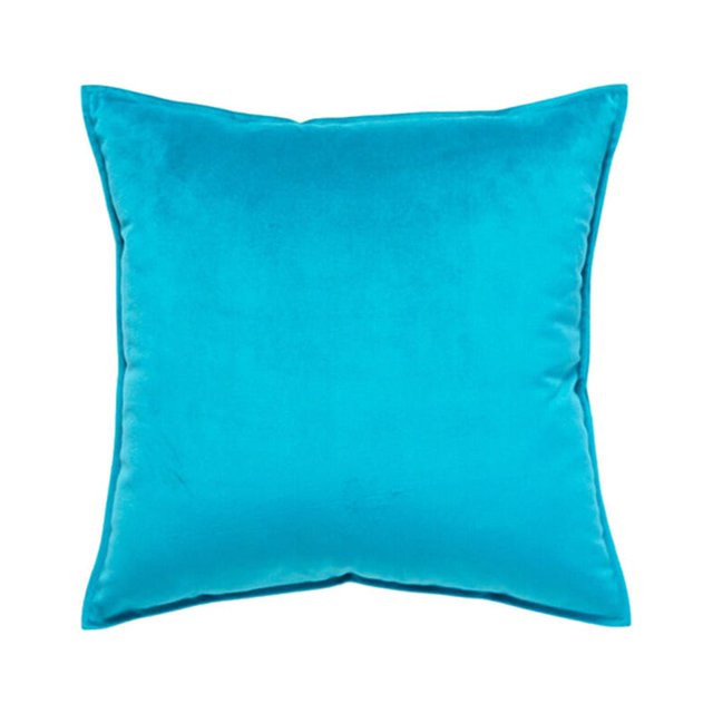 Seat Cushion Cover Solid Color Velvet Replacement Soft Decorative Reusable Zipper Sofa Pillow Case Accessories Light Blue 40x40cm