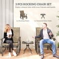 thumbnail image 4 of Outsunny 3PCs Glider Rocking Chairs with Table for Patio Garden Brown, 4 of 10