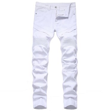 CEHVOM Jeans Ajustés Tendance pour Hommes, Extensibles, Couleur Claire, Haut de Gamme