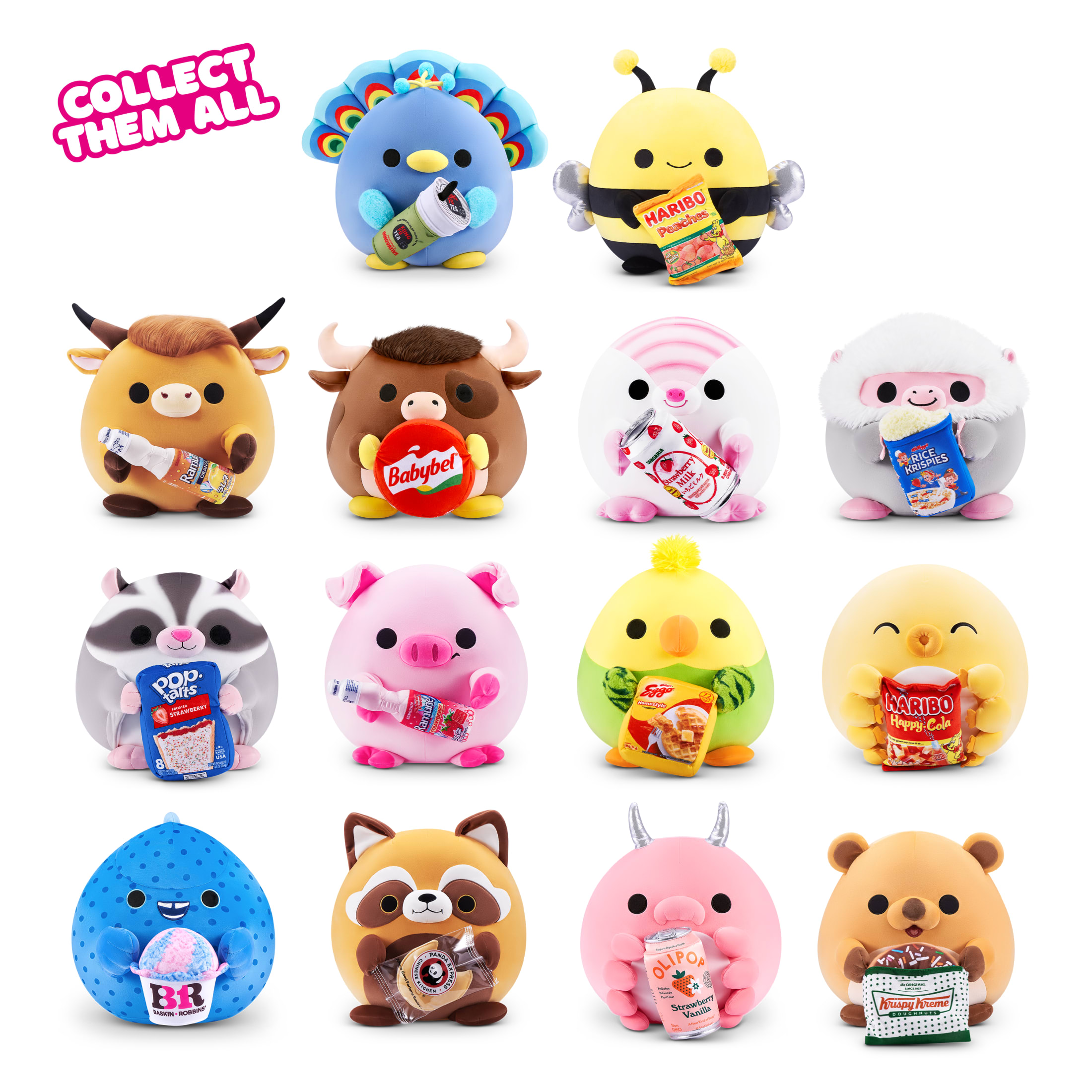 Snackles Peluche série 3 14 pouces sous licence de ZURU (Piggy w/Ramune Flavor) de ZURU, Peluche avec licence accessoires Snack Brand