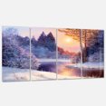 thumbnail image 1 of Designart - Christmas forest with river - Landscapes Painting Print on Wrapped Canvas set, 1 of 2