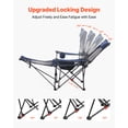 thumbnail image 4 of VEVOR Reclining Camping Chair, 4 Adjustable Positions, Portable Folding Lounger for Adults, Mesh Beach Chair with Headrest & Foot Rest, Supports 220 lbs, Heavy Duty Camp Chairs for Patio, Blue, 4 of 9