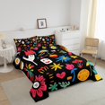 thumbnail image 3 of Erosebridal Colorful Flower Floral Bedding Comforter Set, Groovy Blossoms Leaves Down Comforter, Reversible 2 Pieces, 3 of 8