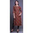 thumbnail image 4 of Bimba Robe Kurti Longue Imprimée Tunique Droite Manches 3/4 Robes pour Femmes Haut, 4 of 6