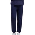 thumbnail image 4 of Yuyuzo Women Casual Pants Elastic Drawstring High Waisted Solid Color Slacks Straight Leg Bootcut Trousers, 4 of 4