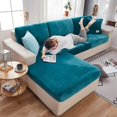 thumbnail image 4 of 2024 Soft Velvet Sofa Seat Cushion Cover - Stretch Non-Slip Sofa Cover Couch Cushion Covers for Sectional Sofa L Shape  Sofa Cushion Slipcover Furniture Protection (Grey  Large Single Sea, 4 of 13
