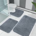 thumbnail image 4 of Meitianfacai Solid Color Bath Mats 3 Set Bathroom Rugs For 3 Pcs Toilet Mats Universal Soft Comfortable Water Absorption Non-Slip Thick Machine Washable Easier To Dry Dark, 4 of 7