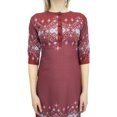 thumbnail image 3 of Bimba Tunique Brune pour Femme, Manches 3/4, kurti Imprimée, Kurta, Tenue Ethnique-20, 3 of 6