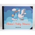thumbnail image 2 of Darling Souvenir Cigogne Bleue et Couverture Rigide pour Bébé Personnalisée Imprimée Albums d'Invités de Shower de Bébé - 9 x 12 Pouces, 2 of 4