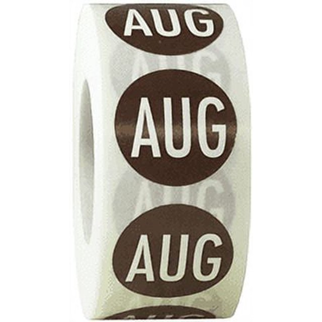 Brown August Stickers | 0.75" Inch Round | 500 Pack