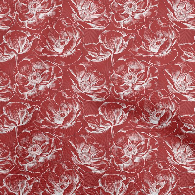 oneOone Georgette Viscose Maroon Fabric Floral Sewing Craft Projects Fabric Prints By Yard 42 Inch Wide