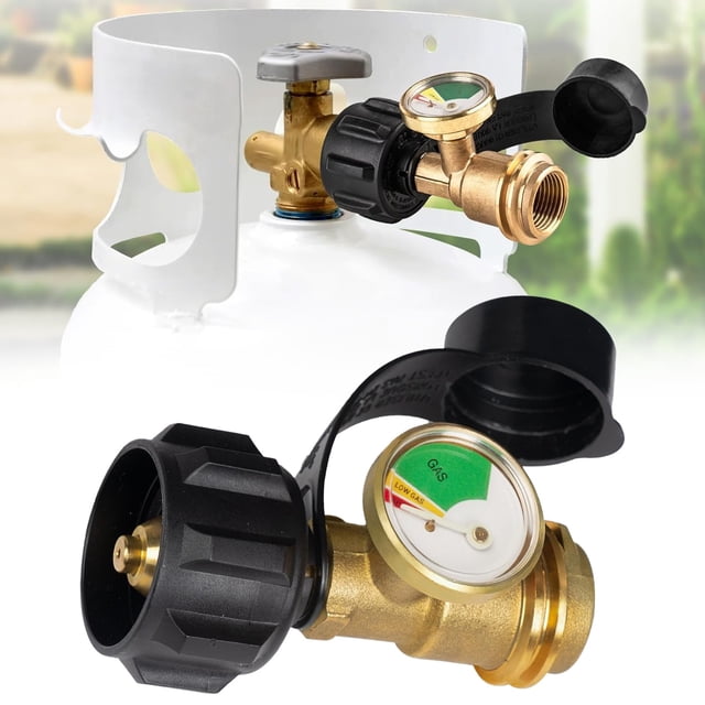 Meiiso American Standard Gas Cylinder Adapter Hardware Adapter, Propane Tank Gauge Indicator 2 Pack Propane Gauge for Lp Propane Tank 5Lb 40Lb