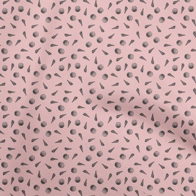 oneOone Cotton Poplin Light Pink Fabric Sea Shells Craft Projects Decor Fabric Printed By The Yard 56 Inch Wide