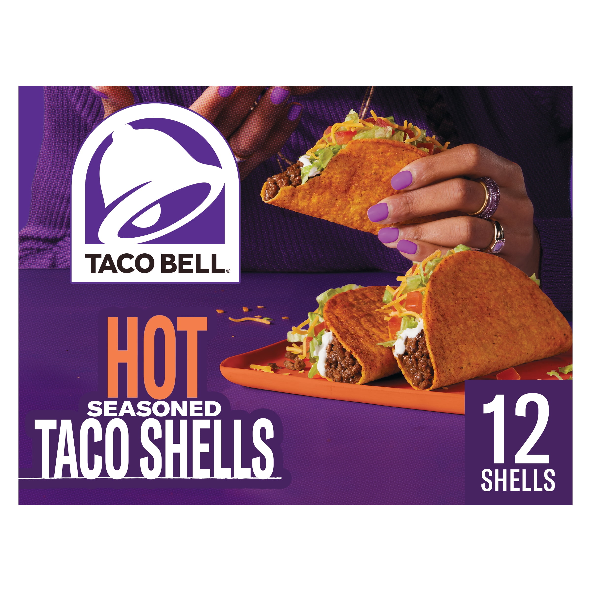 Taco Bell Hot Seasoned Flavour Crunchy Taco Shells, 12 Count, 137 g Box ...