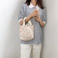 thumbnail image 1 of Sac à Main en Toile Femme Floral Sac Fourre-Tout de Magasinage Seau à Lunch (Cerise Beige), 1 of 2