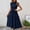 Marine, variante sur Soldes d'Été! Robe d'Été Décontractée pour Femmes, Col Rond, Manches Courtes à Volants, Coupe Ample, Idéale pour la Plage Ou les Sorties Décontractées. Offres Exceptionnelles du Jour!