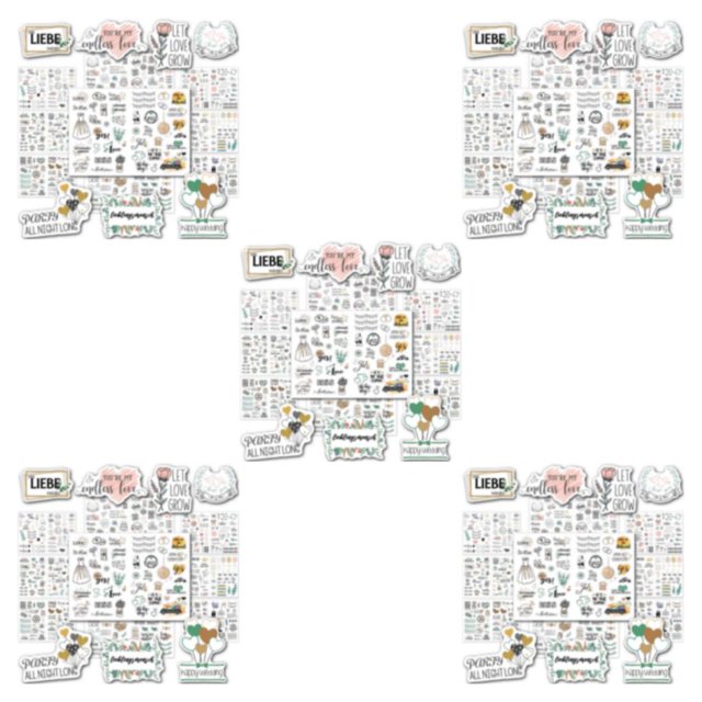 kurtrusly 5pack/lot DIY Wedding Decorations With Scrapbooking Stickers Stunning Designs Paper Decorative Stationery Stickers 5Set