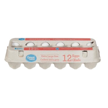 Great Value 12 Œufs Blancs Calibre Extra Gros