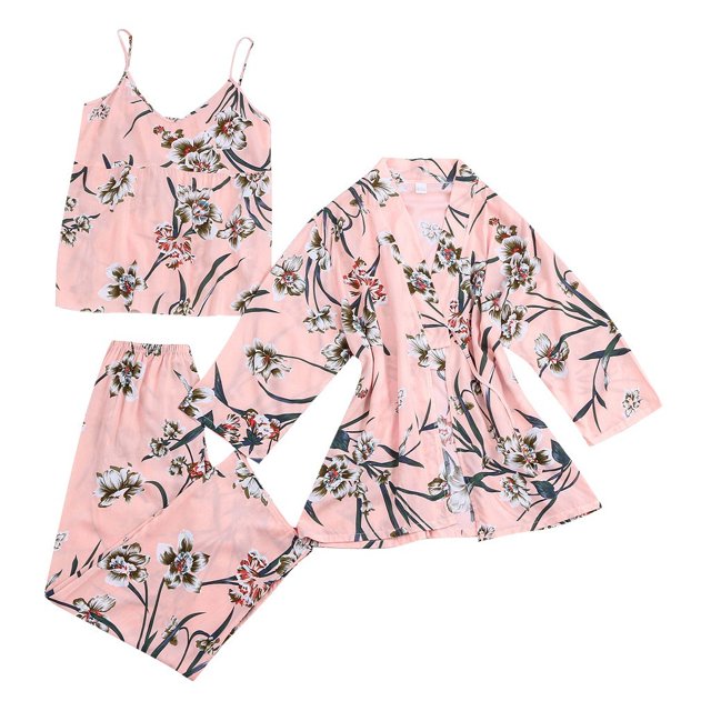 Fgnfyis Ensemble de Détente pour Femmes 3 Pcs à Manches Longues avec Shorts et Bretelles Pyjama Ensembles de Pyjama pour Femmes Jaune G
