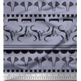 thumbnail image 1 of Soimoi Grey Poly Georgette Fabric Floral & Buffalo Head African Decor Fabric Printed Yard 42 Inch Wide, 1 of 3