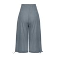 thumbnail image 4 of Simua Pantalon Capri pour Femmes Été Ample à Jambe Grand avec Poches, 4 of 5