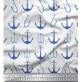 thumbnail image 1 of Soimoi White polyester Crepe Fabric Anchor Hook Nautical Printed Fabric 1 Yard 52 Inch Wide, 1 of 3