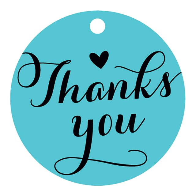 100 PCS Personalized Thank You Hang Tags Custom Wedding Favors Gift Circle Paper Tags