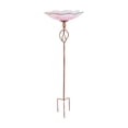 thumbnail image 1 of Mainstays Pink Flower Glass Birdbath with Stake, 1 of 3
