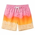 thumbnail image 3 of Toddler Boy Swim Trunks With Ice Print Elastic Waist Drawstring Quick Dry Boys Toddler Clothes 2-3 Years, 3 of 4