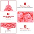 thumbnail image 3 of Patiojoy Pink Christmas Tree 6.5 Ft Xmas Decoration Tree w/ 884 Snow Flocked PVC Tips & Metal Stand, 3 of 10