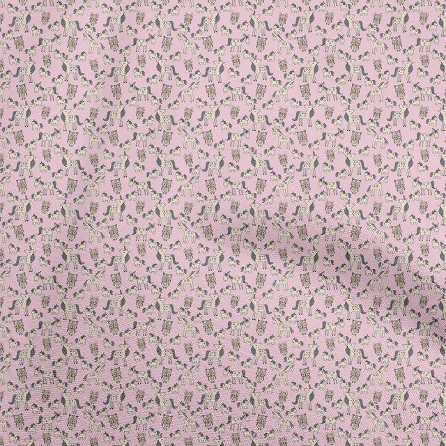 oneOone Silk Tabby Light Pink Fabric Kids Animal Craft Projects Decor Fabric Printed By The Yard 42 Inch Wide