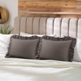 thumbnail image 2 of PiccoCasa 2 Pcs 100% Cotton Ruffled Pillowcases Soft with Envelope Beaver Queen, 2 of 7