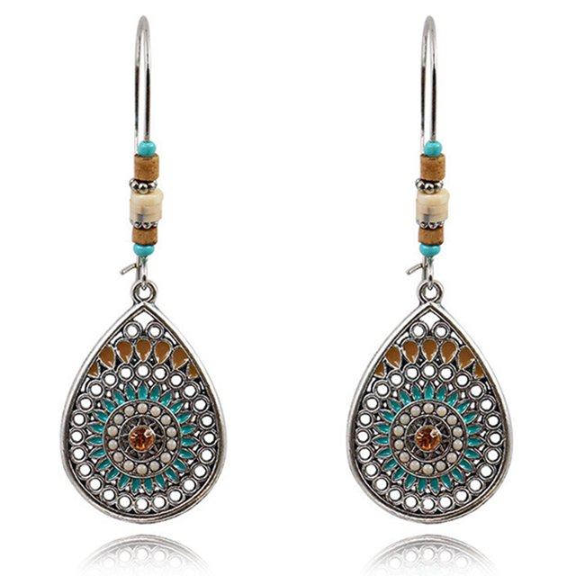 Dangle Earrings Boho Hollow National Style Bohemian Drop Earrings Hoop Earrings