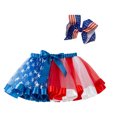 thumbnail image 1 of Yuyuzo Jupe Superposée Jupes Mini en Tulle pour Filles Robe de Danse Princesse Robes Colorées à Volants avec Bandeau à Nœud, 1 of 7