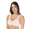 thumbnail image 3 of Carole Martin Full-Freedom Cotton Front Closure Comfort Bra - Wire Free - Stretch Cups - One Size Fits All B, C, and D Style 7276 Set of 2-Pink 44, 3 of 7