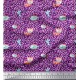 thumbnail image 1 of Soimoi Moss Georgette Fabric Dot,Fish & Cat Kids Print Fabric by Yard 42 Inch Wide, 1 of 3