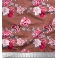 thumbnail image 1 of Soimoi Cotton Poplin Fabric Roses & Leaves Floral Printed Craft Fabric by The Yard 42 Inch Wide, 1 of 3
