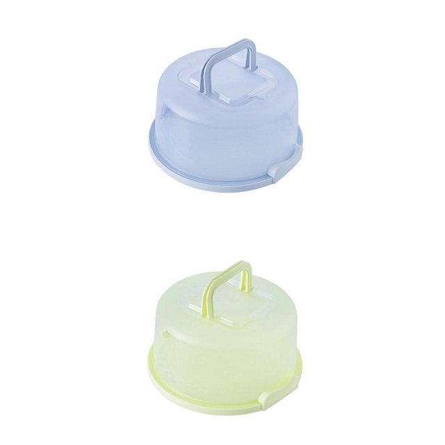 2x Portable Cake & Cupcake Carrier / Storage Container - 9.84'' Dia., Translucent Dome - Great for Transporting Cakes, Cupcakes, Cookies, Pies, etc.