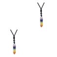 thumbnail image 4 of Transemion Handmade Clear Quartz Crystal Necklace Energy And Elegance Master StoneAdjustable Colorful Crystal 2Set, 4 of 6