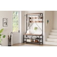 thumbnail image 4 of Garvee Industrial 3-Tier Hall Tree with Bench, 39.9" Coat Rack & Shoe Storage for Entryway, Hallway, Living Room, 4 of 5