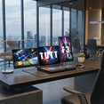 thumbnail image 2 of TUTT 14'' Portable Monitor | Laptop Base | 360° Rotation Stand, Multi-Position | F3 Built-In Speaker | All Devices Compatible (H5 Converter Cable Included), 2 of 12
