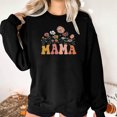 thumbnail image 4 of Culottes pour Femmes Femmes Manches Longues Chandails Maman Col Rond Chandail Ample Léger Blouse Hauts TP Noir, 4 of 7