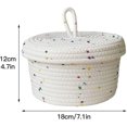 thumbnail image 4 of Cotton Rope Storage Basket Small Woven Basket with Lid Storage Woven Storage Organizer Bins for Towels Keys Snack, S, 4 of 7