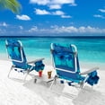 thumbnail image 1 of Gymax 2-Pack Folding Backpack Beach Chair Table Set 5-Position Outdoor Reclining Chair, 1 of 10