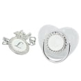 thumbnail image 1 of Silicone Baby Pacifier Silver A-Z Letters Safe BPA Free One Piece Seamless Pacifier with Lid for Infant 6-18 Months, 1 of 7