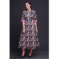 thumbnail image 4 of Bimba Floral Printed Front Slit Sleeveless Summer Spring Women Maxi PartyDress-Medium, 4 of 5