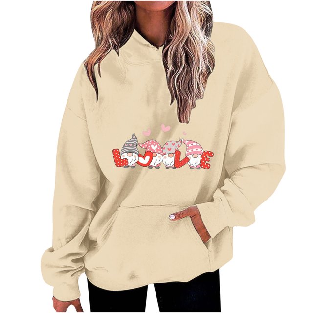 Birdeem Mode Décontractée pour Femmes, Chandails à Capuche à Manches Longues Imprimés pour la Saint-Valentin