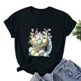thumbnail image 1 of EGNMCR T-Shirts de Pâques pour Femmes T-Shirts de Pâques Imprimé T-Shirt Décontracté pour Femmes à Manches Courtes Haut T-Shirt à Manches Courtes Col Rond Hauts/chemises T-Shirt pour Femmes, 1 of 3