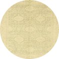 thumbnail image 1 of Ahgly Company Indoor Round Abstract Mustard Yellow Oriental Area Rugs, 3' Round, 1 of 6