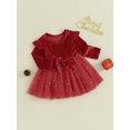 thumbnail image 4 of Faithtur Robe de Noël pour Fille, Imprimé Lettre, Manches Longues, Tulle à Sequins, Robe de Fête pour Bébé, Vêtements de Printemps, 4 of 9